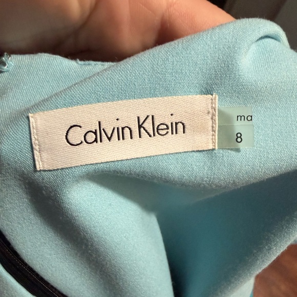 Calvin Klein Womens Sleeveless Dress Blue Black Grey Size 8 Block - Picture 5 of 6